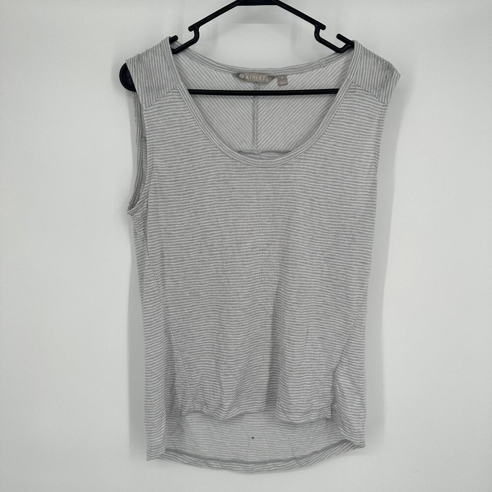 Athleta Gray Striped Tank top size small‎